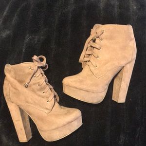 Lace up platform booties